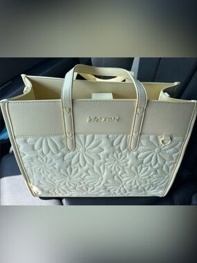 Betsey Johnson Pastel Yellow Floral Tote with  Logo